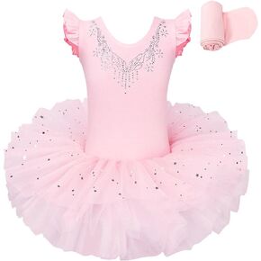 BAOHULU Girls Ballet Dance Leotards Skirted Tutu Dress Practice Outfit with Matching Tights
