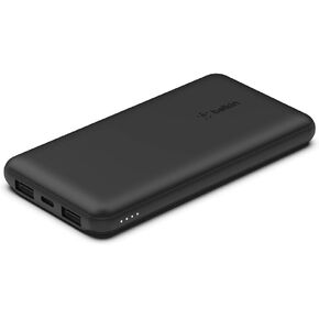 Belkin BoostCharge USB-C Portable Charger 10k Power Bank w/ 1 USB-C Port and 2 USB-A Ports with USB-A to USB-C Cable for iPhone 15, 15 Plus, 15 Pro, 15 Pro Max, Samsung Galaxy S24, & More - Gray
