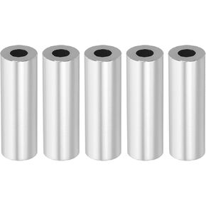 PATIKIL M6 Aluminum Spacers, 5 Pcs Metal Spacer Aluminum 1/4"ID X1/2"OD X1-1/2"L Aluminum Spacer Screw Standoff Round for 1/4" or M6 Screw Bolts, Silvery