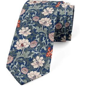 Ambesonne Bird Print Necktie, Pattern of Continuing Seagulls Flying over the Sea, 3.7", Sea Blue Charcoal Grey