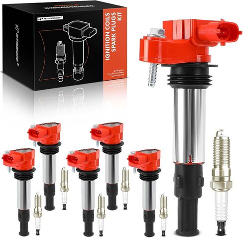 A-Premium Ignition Coils and Spark Plugs Kits Compatible with Chevrolet Traverse 2009 & GMC Acadia 2009 & Buick LaCrosse/Allure 2005-2008, Enclave 2009 & Cadillac CTS 2004-2009, SRX, STS 6-PC Set in Saudi Arabia