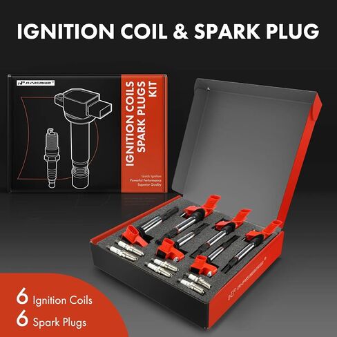 A-Premium Ignition Coils and Spark Plugs Kits Compatible with Chevrolet Traverse 2009 & GMC Acadia 2009 & Buick LaCrosse/Allure 2005-2008, Enclave 2009 & Cadillac CTS 2004-2009, SRX, STS 6-PC Set in Saudi Arabia