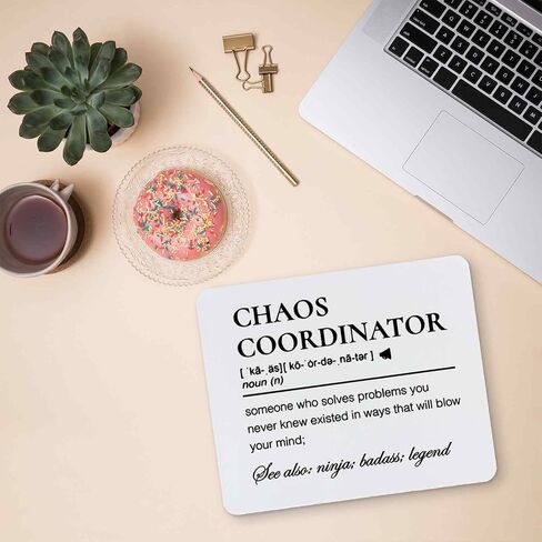 Chaos Coordinator Definition Mouse Pad 7.9x7.9 Inch,Non-Slip Rubber Base Mousepads for Dorm Office Home Desk Decor, Chaos Coordinator Gifts for Women Men in Saudi Arabia