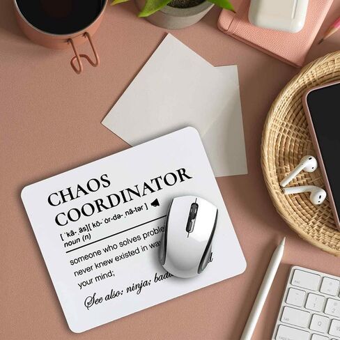 Chaos Coordinator Definition Mouse Pad 7.9x7.9 Inch,Non-Slip Rubber Base Mousepads for Dorm Office Home Desk Decor, Chaos Coordinator Gifts for Women Men in Saudi Arabia