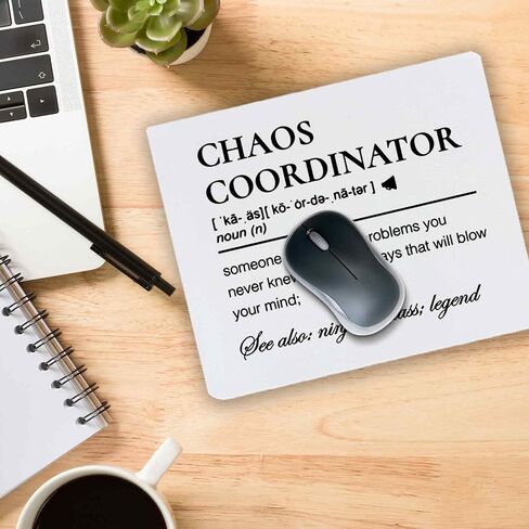 Chaos Coordinator Definition Mouse Pad 7.9x7.9 Inch,Non-Slip Rubber Base Mousepads for Dorm Office Home Desk Decor, Chaos Coordinator Gifts for Women Men in Saudi Arabia