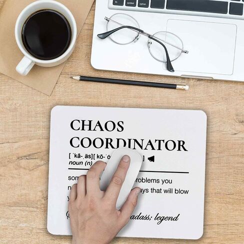 Chaos Coordinator Definition Mouse Pad 7.9x7.9 Inch,Non-Slip Rubber Base Mousepads for Dorm Office Home Desk Decor, Chaos Coordinator Gifts for Women Men in Saudi Arabia