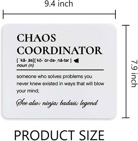 Chaos Coordinator Definition Mouse Pad 7.9x7.9 Inch,Non-Slip Rubber Base Mousepads for Dorm Office Home Desk Decor, Chaos Coordinator Gifts for Women Men in Saudi Arabia