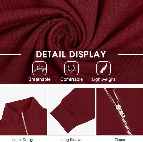 Men's Fashion Quarter Zip Pullover Casual Long Sleeve Sweatshirts Mock Neck Cotton Solid Zip Up Polo Shirts in Saudi Arabia