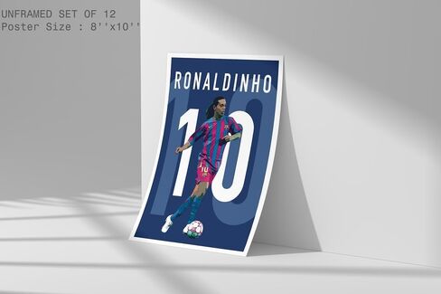 طباعة ملصق لكرة القدم من A إلى Z® - مجموعة غير مؤطرة مقاس 8 × 10 بوصة مكونة من 12 ملصقًا لكرة القدم لغرفة نوم الأولاد، وملصق ميسي ورونالدو، وملصقات ميسي لغرفة نوم الأولاد، وفن جدار كرة القدم، وفن جدار ميسي، وملصقات رونالدو، وملصق رونالدينيو، وفن جدار كرة  in Kuwait