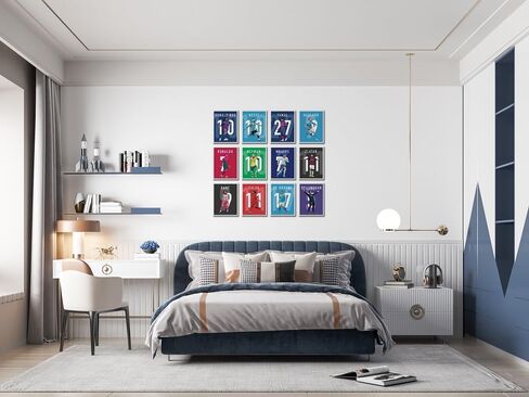 طباعة ملصق لكرة القدم من A إلى Z® - مجموعة غير مؤطرة مقاس 8 × 10 بوصة مكونة من 12 ملصقًا لكرة القدم لغرفة نوم الأولاد، وملصق ميسي ورونالدو، وملصقات ميسي لغرفة نوم الأولاد، وفن جدار كرة القدم، وفن جدار ميسي، وملصقات رونالدو، وملصق رونالدينيو، وفن جدار كرة  in Kuwait