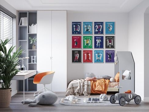 طباعة ملصق لكرة القدم من A إلى Z® - مجموعة غير مؤطرة مقاس 8 × 10 بوصة مكونة من 12 ملصقًا لكرة القدم لغرفة نوم الأولاد، وملصق ميسي ورونالدو، وملصقات ميسي لغرفة نوم الأولاد، وفن جدار كرة القدم، وفن جدار ميسي، وملصقات رونالدو، وملصق رونالدينيو، وفن جدار كرة  in Kuwait