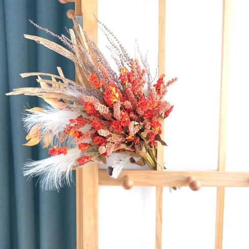 TEMPUS 10Pcs Artificial Fall Flowers Outdoor Fall Decor Artificial Grains Flowers UV Resistant Fake Fall Plants Faux Fall Flowers Autumn Thanksgiving Decorations Home Indoor Garden(Mustard) in Saudi Arabia