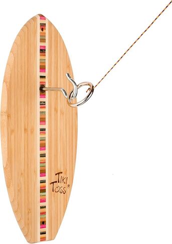Tiki Toss Ring Toss Game – 13 Inch Surfboard - Hook and Ring Game with String and Hooks for Outdoor/Indoor Use, Man Cave Decor - Multi Color Surfboard Edition in Saudi Arabia