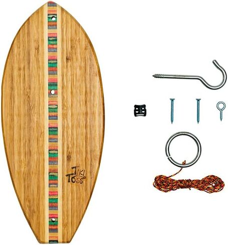 Tiki Toss Ring Toss Game – 13 Inch Surfboard - Hook and Ring Game with String and Hooks for Outdoor/Indoor Use, Man Cave Decor - Multi Color Surfboard Edition in Saudi Arabia