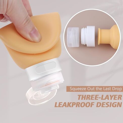 Travel Bottles for Toiletries, Travel essentials BPA Free Leak Proof Tubs Refillable Liquid Accessories with Toiletry Bag for Cometic Shampoo and Lotion Soap 4 Pack (3.3oz) in Saudi Arabia