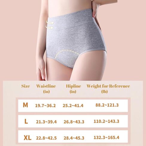 Women's Washable Incontinence Underwear 3 Pack, High Waist Leakproof Ladies Panties, Reusable Incontinence Briefs for Bladder Leakage Protection(Asian Size XL-Waist: 22.8''~37.0'') in Kuwait
