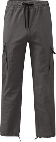 Men's Cargo Pants Cotton Drawstring Joggers Sweatpants Relaxed Fit Athletic Pants Casual with Adjustable Bottom Hems in Saudi Arabia