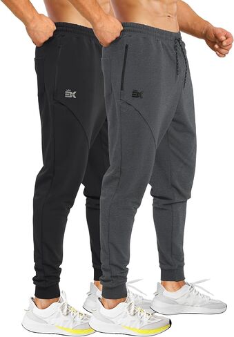 بنطال BROKIG الرجالي Vertzip Gym Joggers، بنطال رياضي مناسب للجزر، بنطال رياضي مدبب كاجوال مع جيوب بسحاب in Saudi Arabia