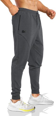 بنطال BROKIG الرجالي Vertzip Gym Joggers، بنطال رياضي مناسب للجزر، بنطال رياضي مدبب كاجوال مع جيوب بسحاب in Saudi Arabia
