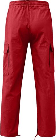 Men's Cargo Pants Cotton Drawstring Joggers Sweatpants Relaxed Fit Athletic Pants Casual with Adjustable Bottom Hems in Saudi Arabia