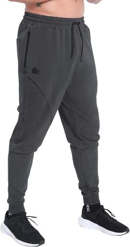 بنطال BROKIG الرجالي Vertzip Gym Joggers، بنطال رياضي مناسب للجزر، بنطال رياضي مدبب كاجوال مع جيوب بسحاب in Saudi Arabia