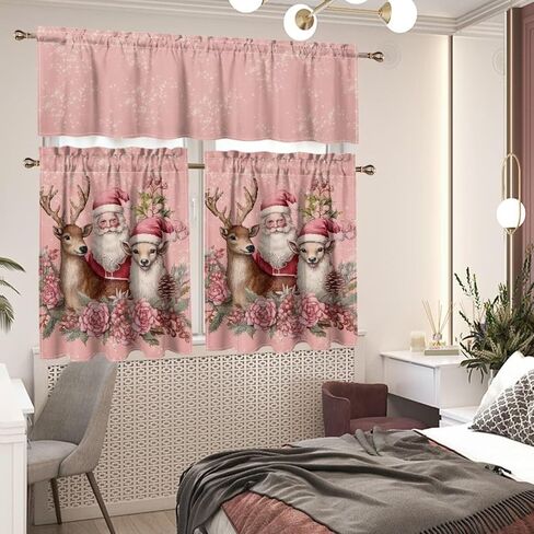 Fall Maple Kitchen Curtains Tiers and Valances Set, Thanksgiving Rod Pocket Valance Short Window Treatment Decor Curtains, 3 Pieces Set in Kuwait