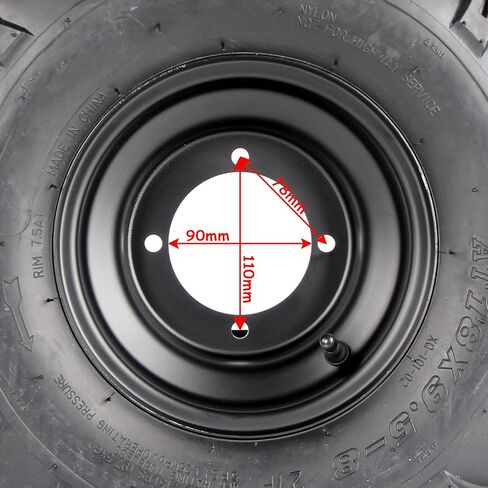 عجلات 18x9.5-8، إطارات 18x9.5-8 بدون أنابيب لإطارات Kazuma Quad ATV Go Kart UTV 200CC للطرق الوعرة 4 فتحات مجموعة من 2 in Saudi Arabia