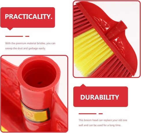 Mobestech 6 قطع رأس مكنسة كنس رؤوس فرشاة مكنسة رأس مكنسة بديلة مكانس رأس مكنسة مكنسة خارجية ملحقات مكنسة أجزاء مكنسة بلاستيكية منزلية بار أحمر in Kuwait