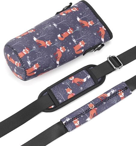 Premium Neoprene Portable Water Bottle Carrier Bag with Adjustable Shoulder Strap and Hand Strap for Owala 24 OZ 32 OZ Tumbler or Any Other Tumbler (Fox) in Saudi Arabia