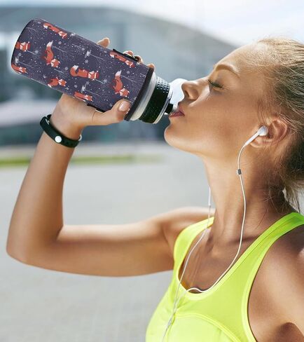 Premium Neoprene Portable Water Bottle Carrier Bag with Adjustable Shoulder Strap and Hand Strap for Owala 24 OZ 32 OZ Tumbler or Any Other Tumbler (Fox) in Saudi Arabia