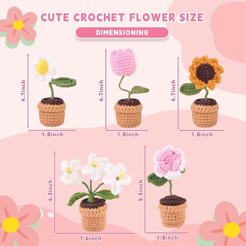 phpanly Crochet Kit for Beginners - Crochet Starter Kit with Step-by-Step Video Tutorials - Learn to Crochet Kits for Adults and Kids - DIY Knitting Supplies - 5-Piece of potted walking plant in Saudi Arabia