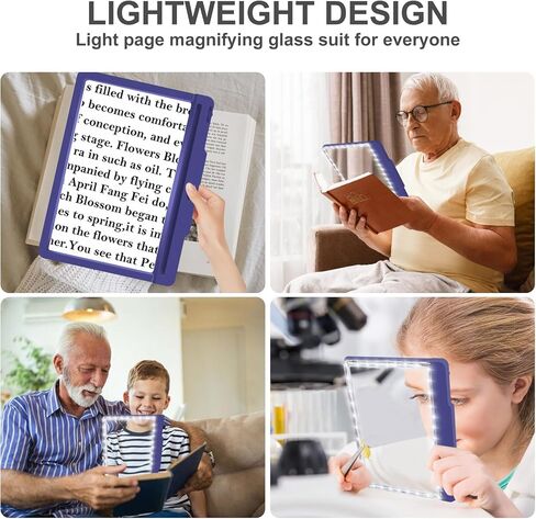 عدسة مكبرة مع ضوء NZQXJXZ، 36 مصباح LED قابل للتعديل، عدسة مكبرة للقراءة، توفر مساحة عرض كاملة للصفحة للعمل عن قرب، والأشخاص ذوي الرؤية المنخفضة وكبار السن in Saudi Arabia