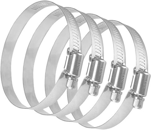 4 قطع 3 بوصة خرطوم مياه من الفولاذ المقاوم للصدأ، نطاق تثبيت قابل للتعديل 72-95 مم، مشبك خرطوم ترس دودي لأنابيب التجفيف، السباكة، السيارات والتطبيق الميكانيكي in Kuwait