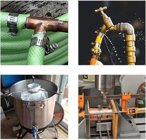 4 قطع 3 بوصة خرطوم مياه من الفولاذ المقاوم للصدأ، نطاق تثبيت قابل للتعديل 72-95 مم، مشبك خرطوم ترس دودي لأنابيب التجفيف، السباكة، السيارات والتطبيق الميكانيكي in Kuwait