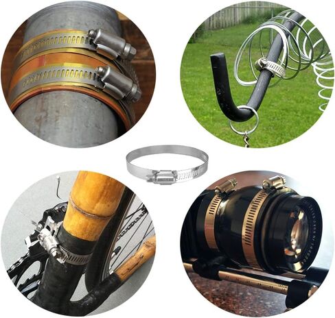 4 قطع 3 بوصة خرطوم مياه من الفولاذ المقاوم للصدأ، نطاق تثبيت قابل للتعديل 72-95 مم، مشبك خرطوم ترس دودي لأنابيب التجفيف، السباكة، السيارات والتطبيق الميكانيكي in Kuwait