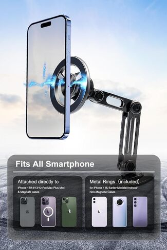 Magnetic Phone Holder for Car,Fits MagSafe Car Mount[Universal 360° PRO Rotation] Hands Free Car Holder Mount for Dashboard,Magnet Phone Holder for Mobile Phones,Car Gifts in Saudi Arabia