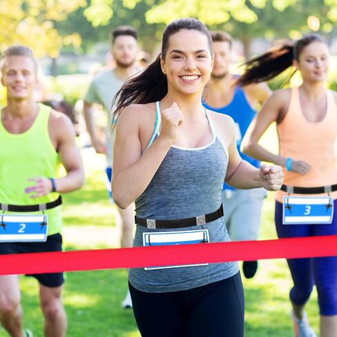 حزام سباق Lusofie Triathlon مع 6 حلقات من الجل حزام رقم قابل للتعديل وحزام الجري وأحزمة الجري للنساء والرجال وركوب الخيل والجري وركوب الدراجات (قطعتان، أسود) in Saudi Arabia
