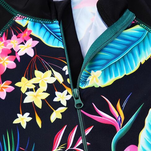 TFJH E Short Sleeve Girls Bathing Suits 1pcs Swimsuits UPF 50+ Rash Guard Suits Beachwear 8-10y Daisy Navy 10A in Kuwait