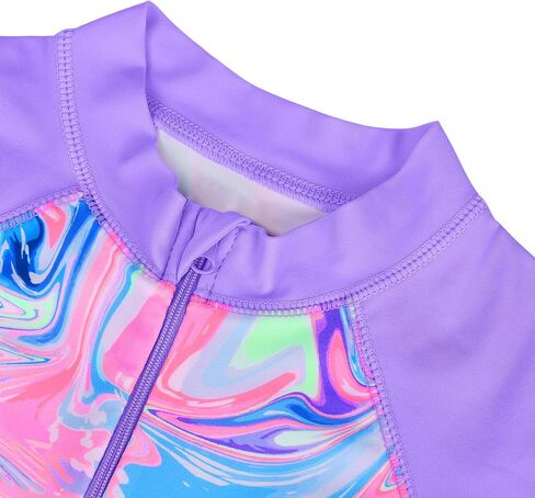 TFJH E Short Sleeve Girls Bathing Suits 1pcs Swimsuits UPF 50+ Rash Guard Suits Beachwear 8-10y Daisy Navy 10A in Saudi Arabia