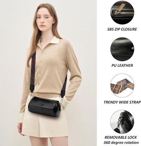 حقائب كروس للنساء من الجلد النباتي وحقائب كتف صغيرة مع حزام عريض in Kuwait