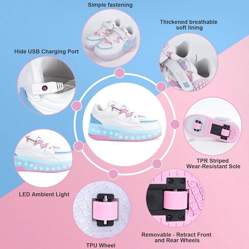 Roller Shoes for Kids Boys Girls Fashion & Fun Wheels Sneakers Children Festival Birthday Gift in Saudi Arabia