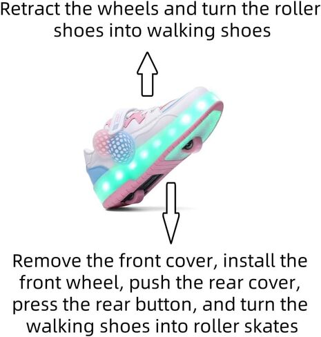 Roller Shoes for Kids Boys Girls Fashion & Fun Wheels Sneakers Children Festival Birthday Gift in Saudi Arabia