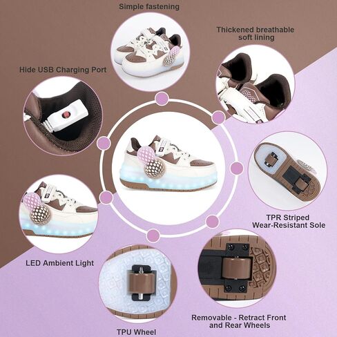 Roller Shoes for Kids Boys Girls Fashion & Fun Wheels Sneakers Children Festival Birthday Gift in Saudi Arabia