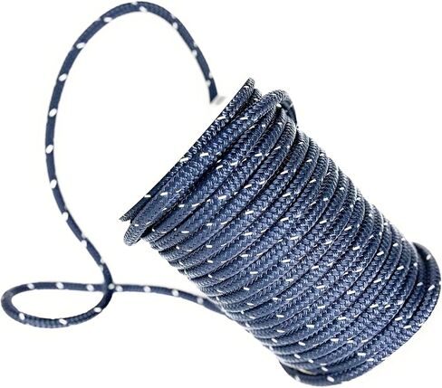 Upgrade Your Marine, Boat with Our Premium Nylon Anchor Line Rope - Double Braided, 1/2"x100’, Navy Blue with Reflective Tracer and 316 Stainless Steel Thimble, Perfect for Boat Applications in Saudi Arabia