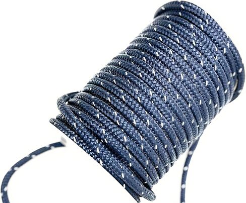 Upgrade Your Marine, Boat with Our Premium Nylon Anchor Line Rope - Double Braided, 1/2"x100’, Navy Blue with Reflective Tracer and 316 Stainless Steel Thimble, Perfect for Boat Applications in Saudi Arabia