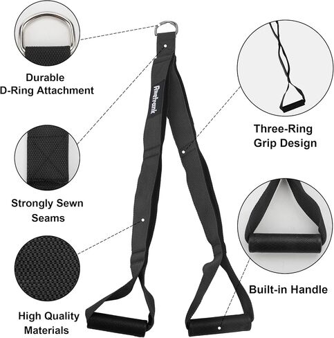 Tricep Rope Cable Attachment for Gym Rope Tricep Pull Down Rope Lat Pulldown Attachments Extra Long Tricep Pull Down Attachment Grip Attachments for Cable Machine Accessories for Home Gym Equipment in Saudi Arabia