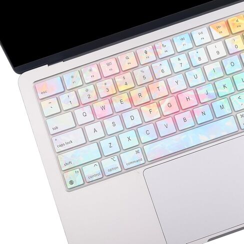غطاء لوحة المفاتيح لـ 2024-2023 Apple MacBook Pro 14" 16" M3 M2 M1 Pro/Max A2442 A2779 A2918 A2992 A2485 A2780 A2991، MacBook Air 13.6" 15.3" M3 M2 2024 ملحقات حماية الجلد بتصميم أمريكي - ملون in Saudi Arabia