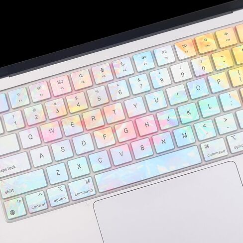 غطاء لوحة المفاتيح لـ 2024-2023 Apple MacBook Pro 14" 16" M3 M2 M1 Pro/Max A2442 A2779 A2918 A2992 A2485 A2780 A2991، MacBook Air 13.6" 15.3" M3 M2 2024 ملحقات حماية الجلد بتصميم أمريكي - ملون in Saudi Arabia