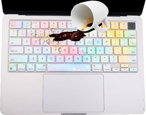 غطاء لوحة المفاتيح لـ 2024-2023 Apple MacBook Pro 14" 16" M3 M2 M1 Pro/Max A2442 A2779 A2918 A2992 A2485 A2780 A2991، MacBook Air 13.6" 15.3" M3 M2 2024 ملحقات حماية الجلد بتصميم أمريكي - ملون in Saudi Arabia