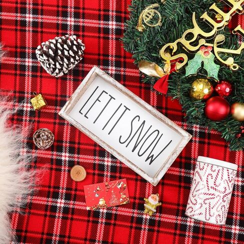 Vintage Christmas Decor, Farm Fresh Christmas Trees Block Sign for Shelf, Mantel, Farmhouse Christmas Decoration, Embossed Metal With Wood Frame in Kuwait